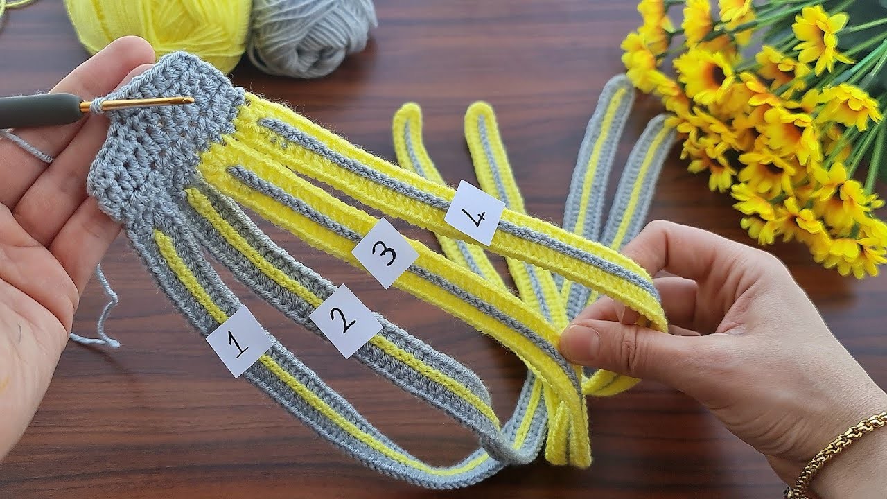 Wow! Super idea!How to make eye catching crochet hair band ✔Süper fikir göz alıcı tığ işi saç bandı????