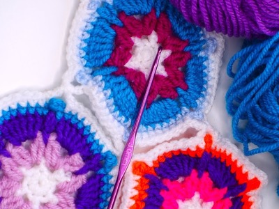 Wow!!.???? Very Easy! Super how to make eye catching crochet motif for blanket