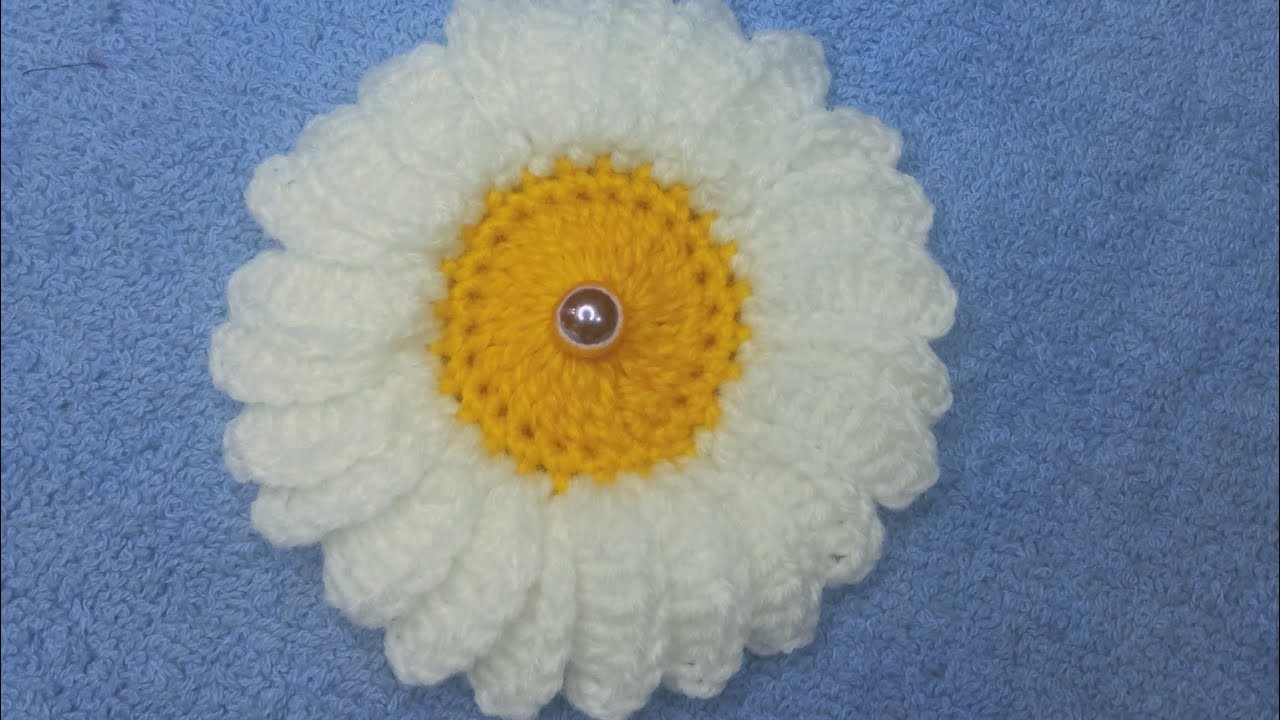 Wowww ???????? very very easy crochet daisy motif making tutorial #crochet #knitting