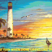 # 3 Light House SunSet Cross Stitch Pattern***L@@K***Buyers Can Download Your Pattern As Soon As They Complete The Purchase
