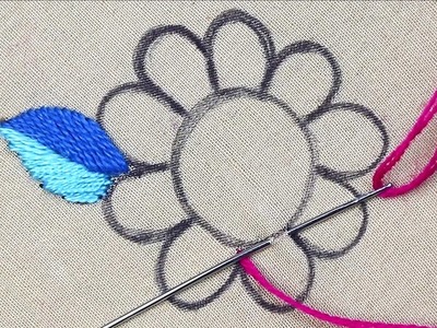 Amazing and colorful simple Stitch Needle Point Art Circle Flower embroidery table cloth Design