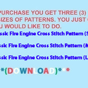 Classic Fire Engine Cross Stitch Pattern***LOOK***Buyers Can Download Your Pattern As Soon As They Complete The Purchase