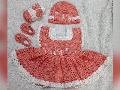 Crochet baby frock tutorial. crochet dress. part - 1