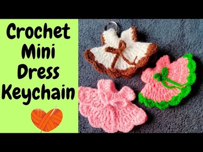 Crochet Mini Dress For Keychain ll How to crochet Mini Dress Keychain ll