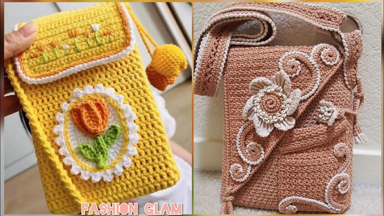 Crochet Mob Bags.Crossbody Smart Phone, Mobile Phone Case Purse Pouch Patterns