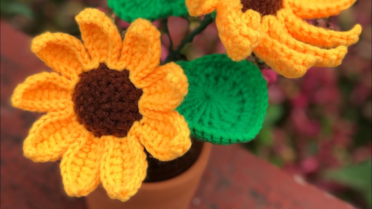 Crochet Sunflower Cute and Easy tutorial