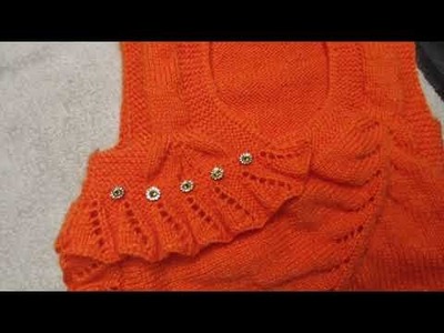 Designer Baby dress full tutorial with frill by smart knitting in hindi.