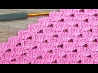 Easy Crochet Pattern for Beginners ????. Lovely Crochet Stitch for Baby Blanket Frock Sweater