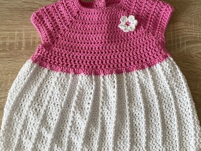 Easy! Seamless  Crochet Baby Dress With No Sewing! Gorgeous.