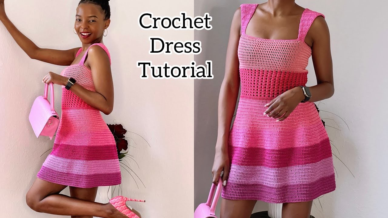 How To Crochet A Simple Round Dress. Summer Dress