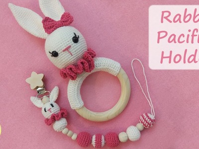 How to Crochet Baby toy set pacifier holder | Crochet Tutorials | Lemon Crochet