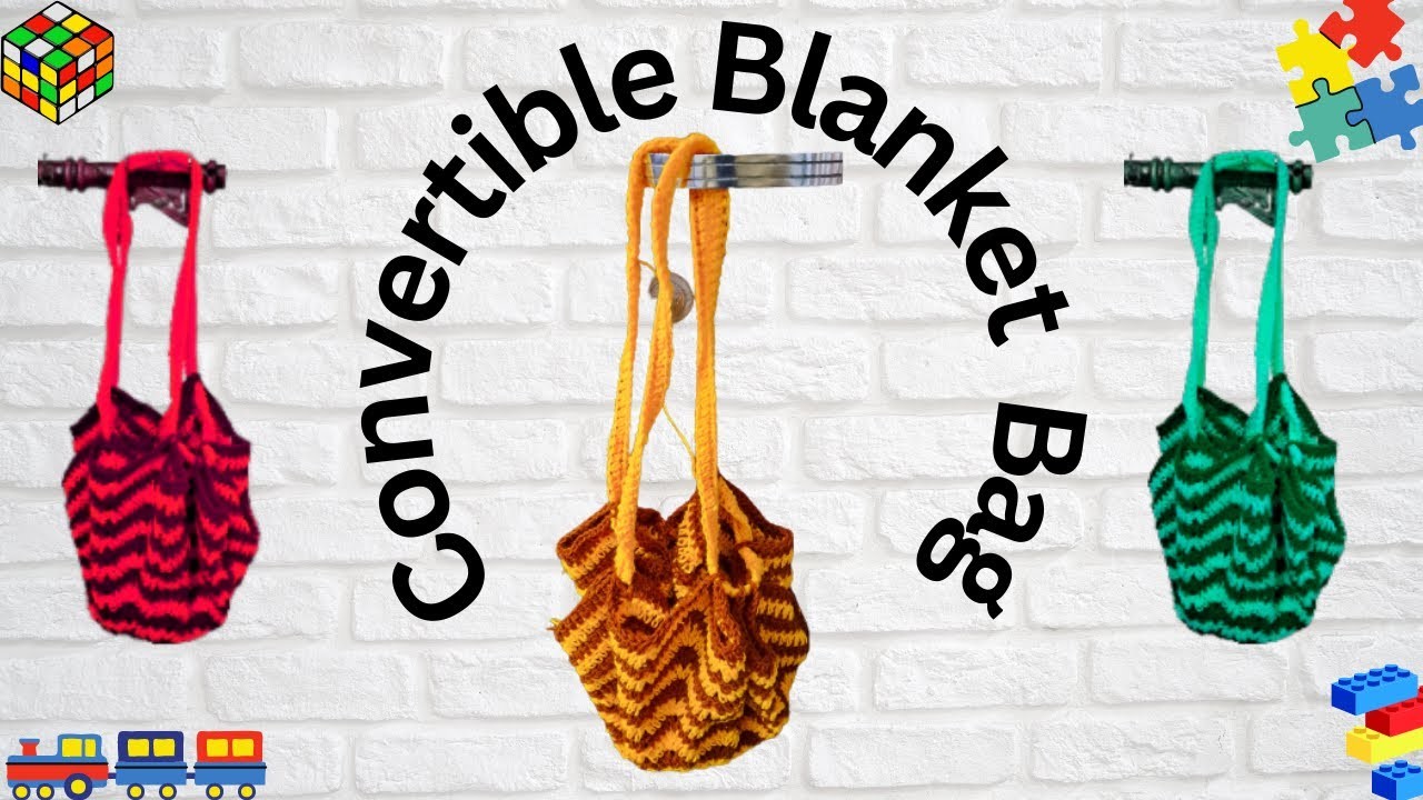 How to crochet convertible blanket bag | 2 in 1 Blanket and bag | Crochet Tutorial | Club Crafteria