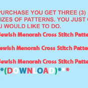 Jewish Menorah Cross Stitch Pattern***L@@K***Buyers Can Download Your Pattern As Soon As They Complete The Purchase