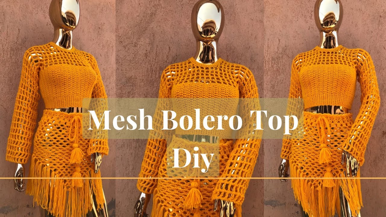 Mesh Bolero top DIY- written pattern includes sizes S,M,L