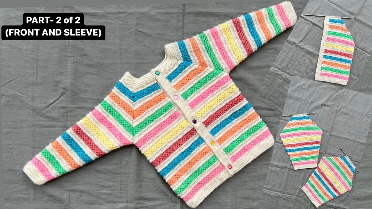 New multicolor Sweater for 1 to 2.5 year old baby|Bachi hui un se sweater|Part-2|Woolen Tutorial#103