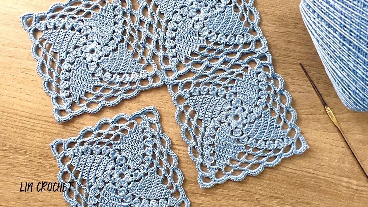 Pretty and Easy ???? Crochet Shawl Blouse Tablecloth Runner Pattern 1 of 2