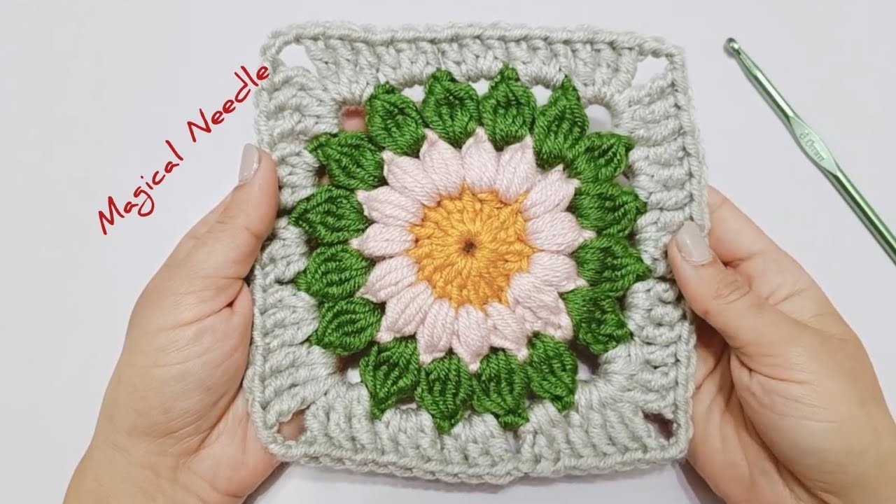 Sunburst granny square. sunflower granny square. blanket. cardigan. afghan. dress.crochet