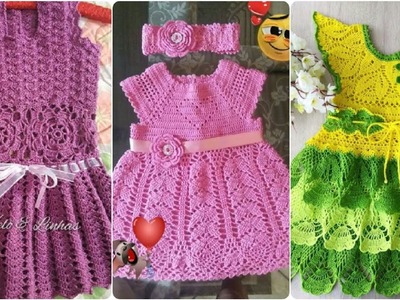 Top50 Beautiful latest baby girls crochet frocks pattern designs.Crochet baby designs????