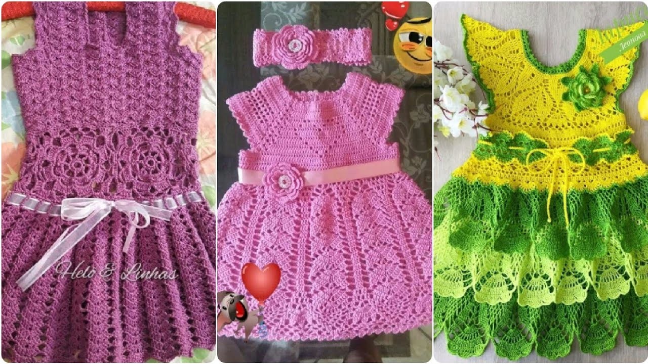 Top50 Beautiful latest baby girls crochet frocks pattern designs.Crochet baby designs????