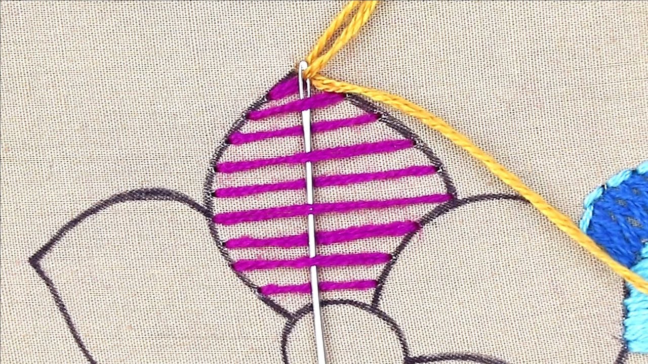 Very easy but creative Wheatear Stitch Needle Point Art Modern Flower embroidery Designs Pattern