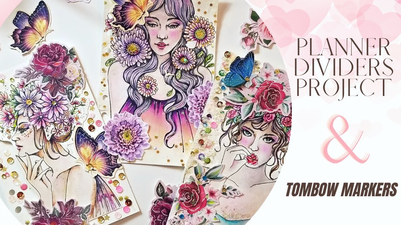 2023 Planner Dividers - Coloring with Tombow Markers & Prima Princess Stamps