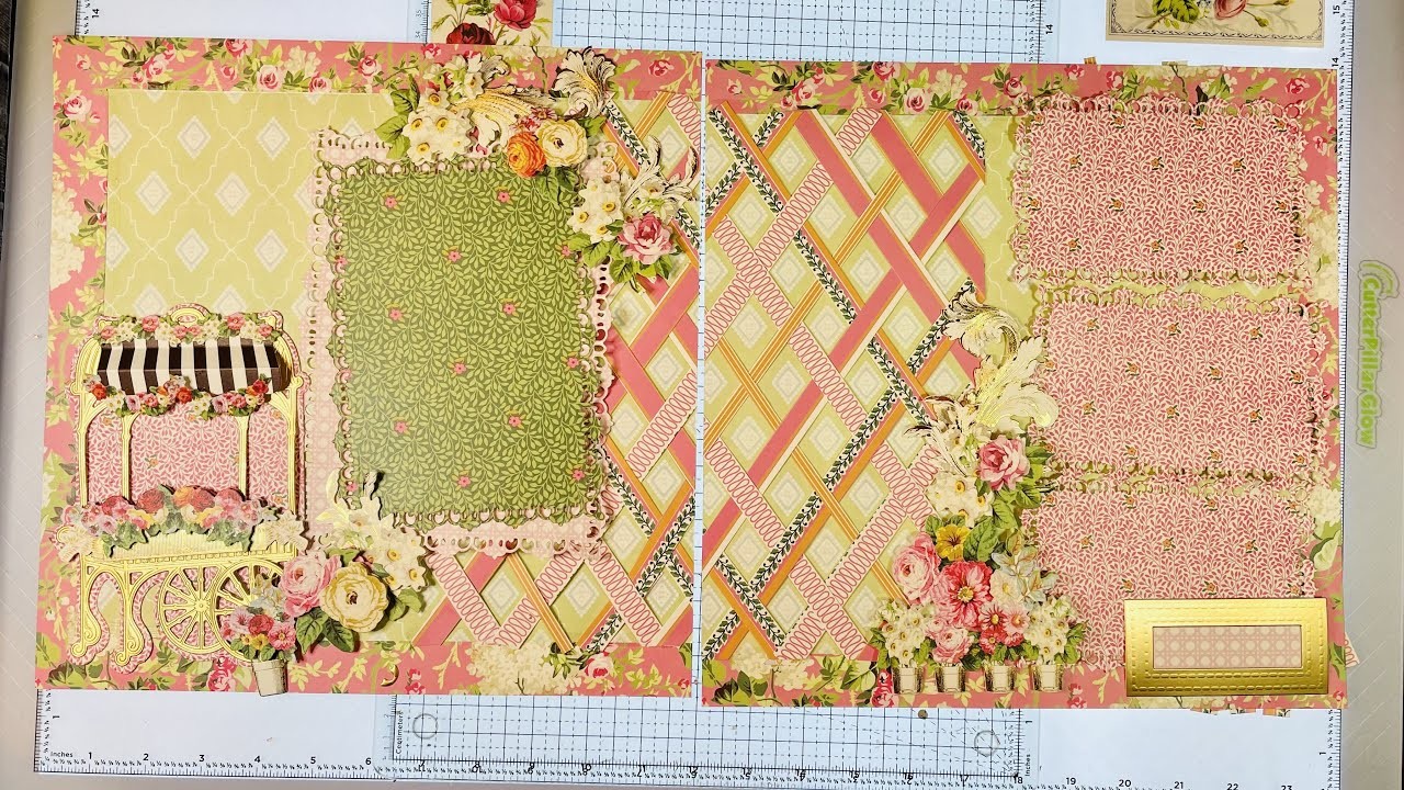 Anna Griffin - Annalise Scrapbook Layout My first LIVE, lattice how to, step by step Edit Version
