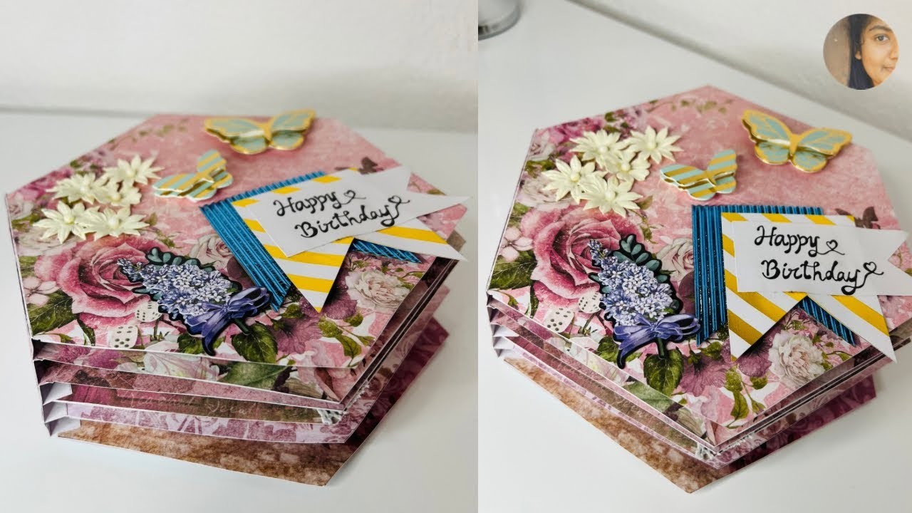 Beautiful Scrapbook for Birthday | Special Hexagonal Scrapbook Idea | Thebora Creations