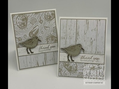 By The Bay Collection by Stampin' Up!  Simple  DIY card layout elevated by gorgeous designer paper.