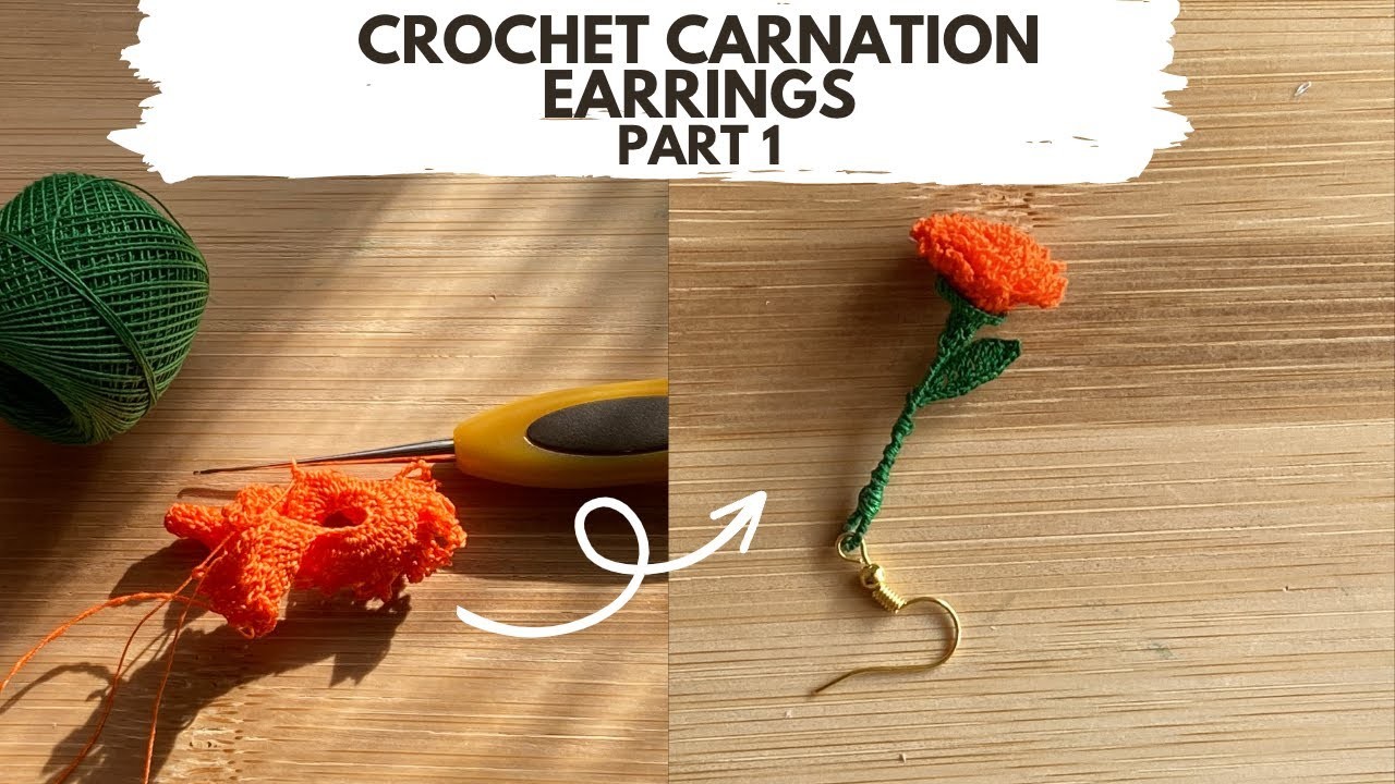 CROCHET CARNATION FLOWER | MOTHERS DAY FLOWER | GIFT| MICROCROCHET FLOWER EARRINGS | LACE JEWELRY