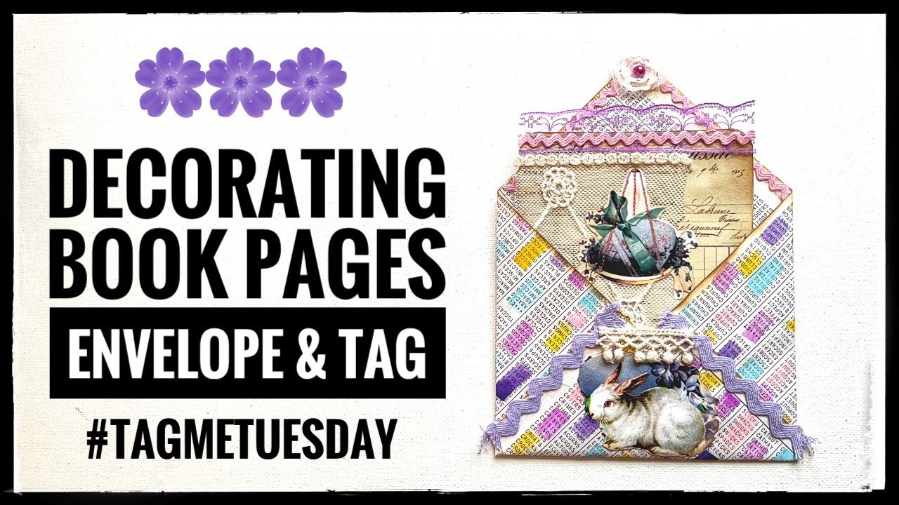 Decorating Book Pages - Envelope & Tag - Junk Journal