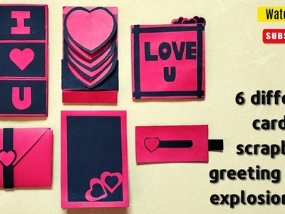 Different cards for scrapbook | love cards | how to make cards | explosion box | #valentinesday