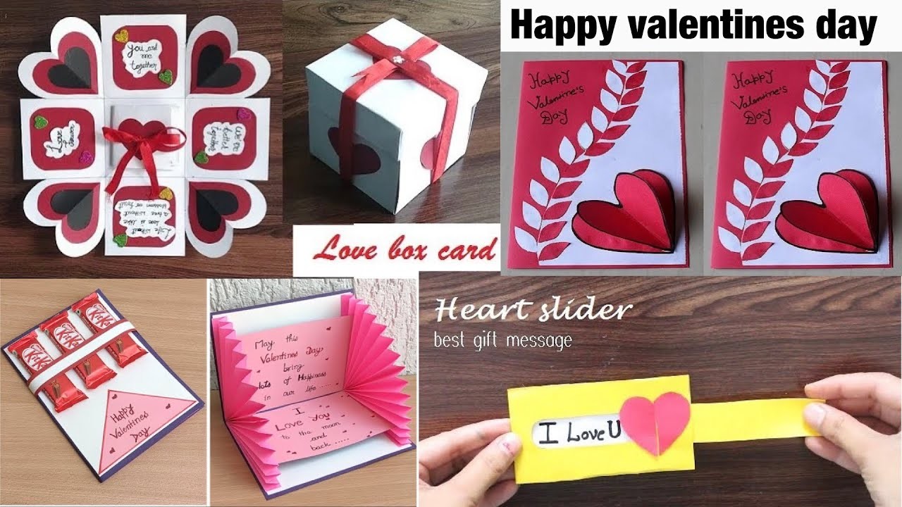 DIY - 4 Valentines day cards | Handmade Cards for valentines day