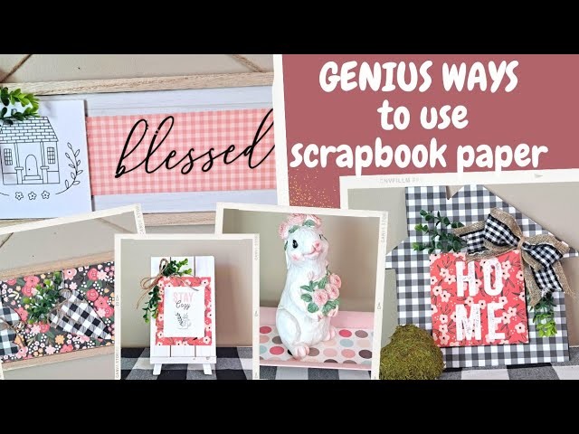 GENIUS WAYS to use scrapbook paper!! 5 DIY'S  under $5 each!!