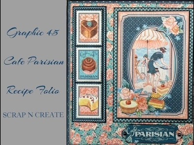 Graphic 45 - Cafe Parisian Recipe Folio- Back cover, spine inner gussets