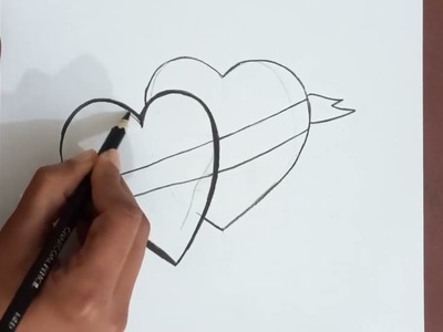 How to draw love heart drawing???? | easy valentine's day drawing | easy heart drawing @Drawingclub605