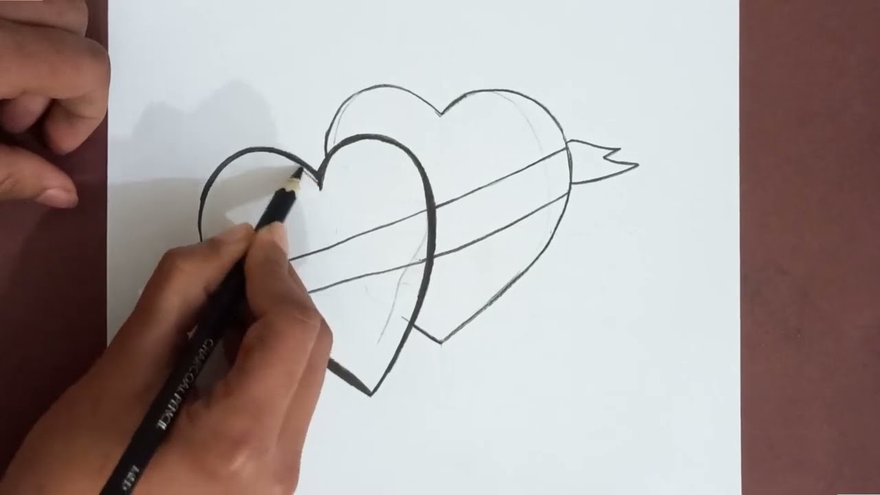 How to draw love heart drawing???? | easy valentine's day drawing | easy heart drawing @Drawingclub605