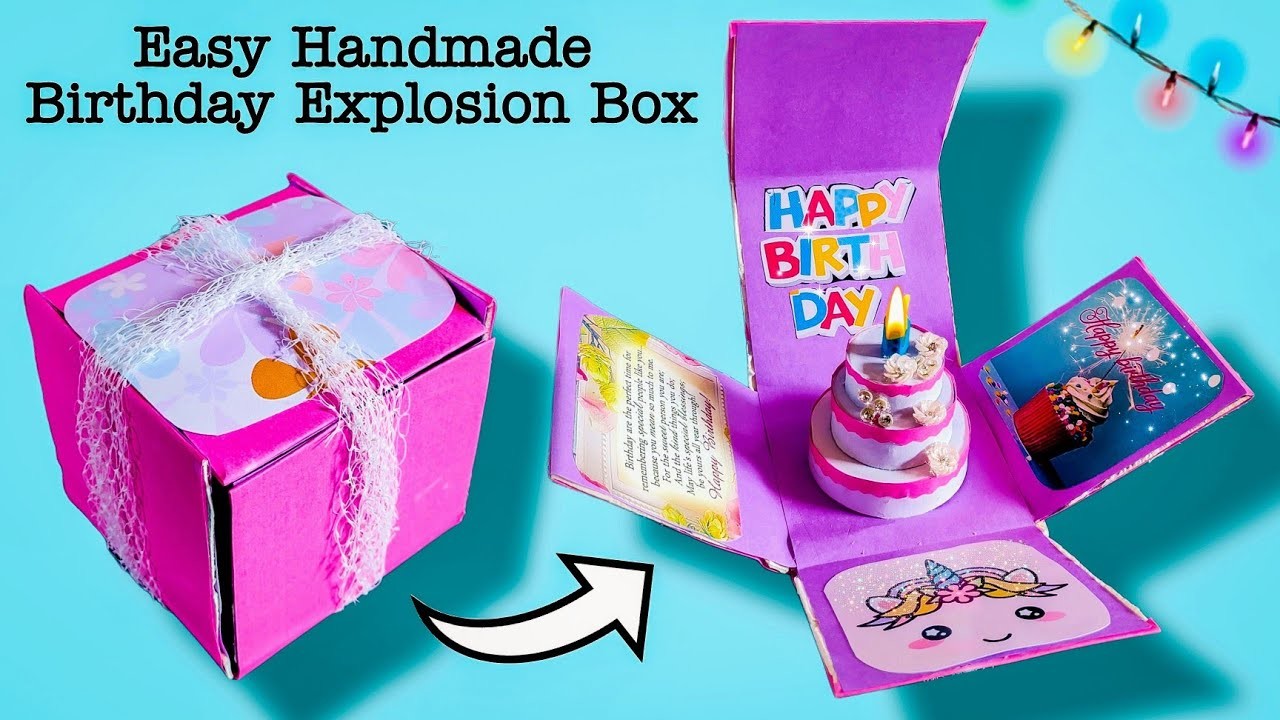 How to make Easy Surprise Explosion Box For Birthday | DIY Handmade Gift ideas | Best out of waste