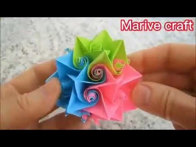 How to make papers flowers.Easy paper flowers Craft folding.Marive craft