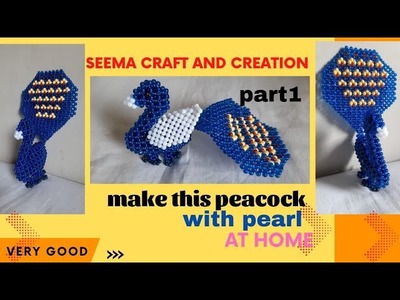 How to make  peacock ???? from pearls (part 1) ||moti se mor????????????????kaise bnaye || sc²|| @seemacreation15