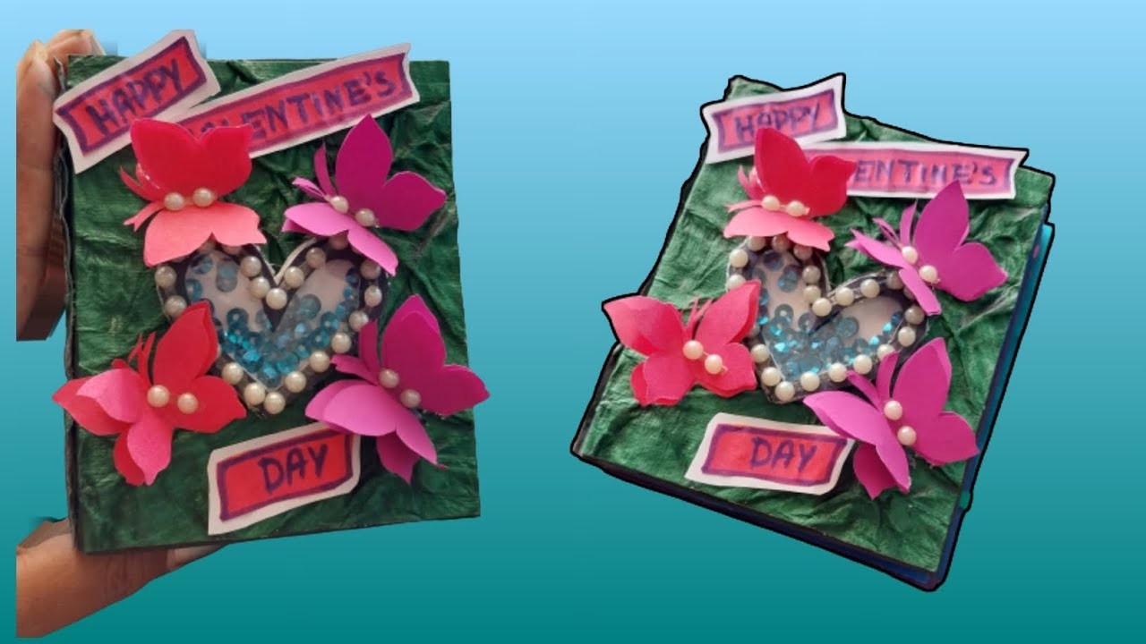 How to make valentine day spacial scrapbook.beautiful handmade Scrapbook for Valentine's Day