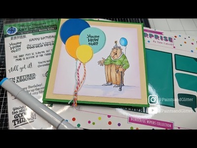 Let's make a Masculine Birthday Card using Wonderful Wipers Collection!
