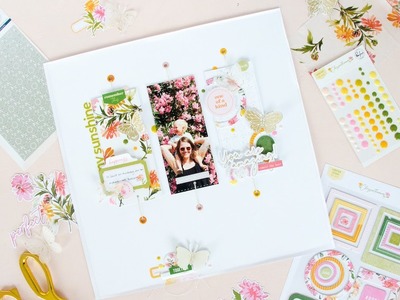 Live with Kathleen: Scrapbook Layout featuring Chrysanthemum collection + PFS dies