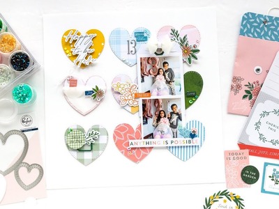 Live with Nathalie:  Spring Vibes Scrapbook Layout