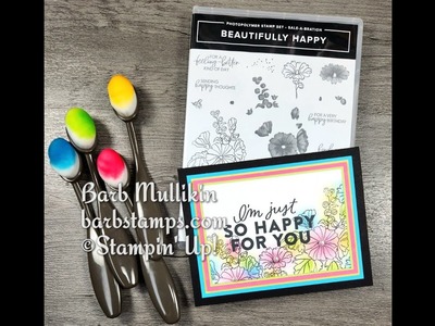 Make a Beautiful Bright Rainbow Card with Blending Brushes - Beautifully Happy