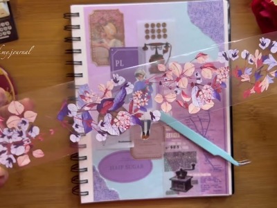 Purple theme - How to Scrapbook. Creative Journal | ASMR no talking | 4K quality