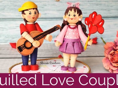 Quilling Love Couple. Valentine's Day Gift Idea. 3D Quilling