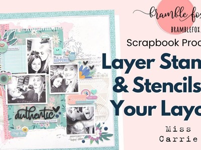 Scrapbook the Silly Photos | Scrapbook Page Stamping | Bramble Fox | Hip Kit Club