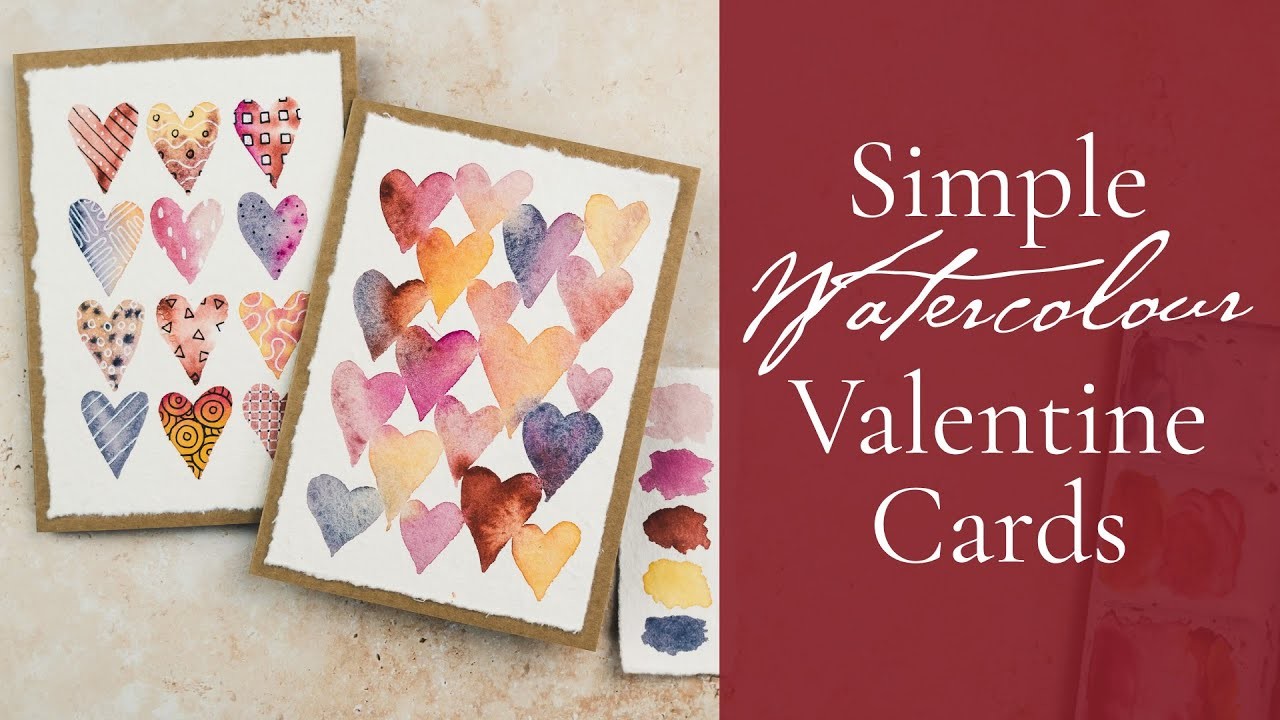 Simple Watercolour Valentine Cards | A Calming Art Project for Illness Recovery and Stress Relief