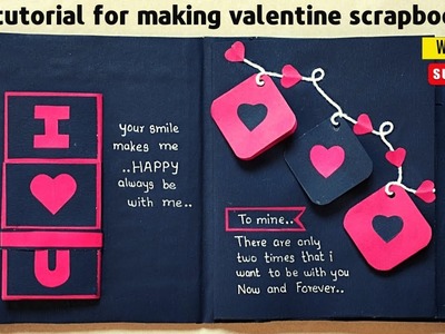 Step by step tutorial for making valentine scrapbook at home | scrapbook tutorial | #valentinesday