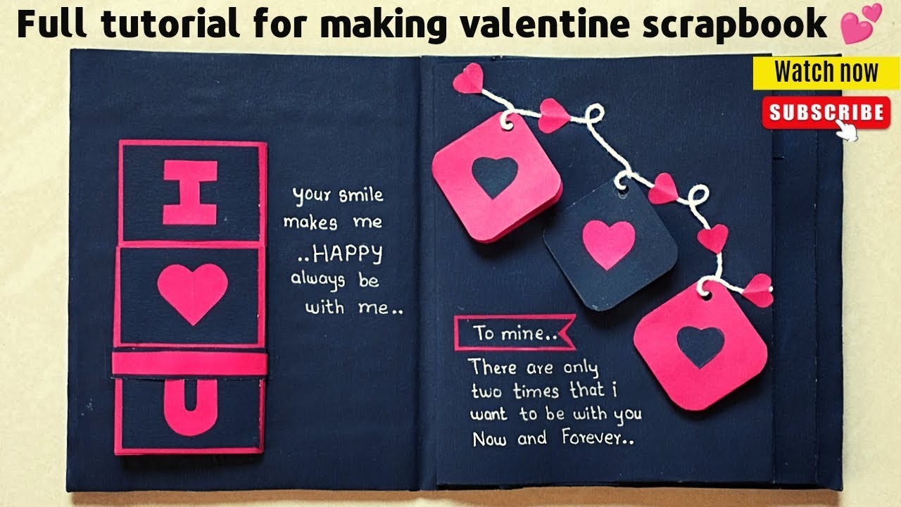 Step by step tutorial for making valentine scrapbook at home | scrapbook tutorial | #valentinesday